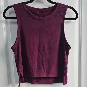 Lululemon Athletica Purple Sleeveless Crop Muscle Tee